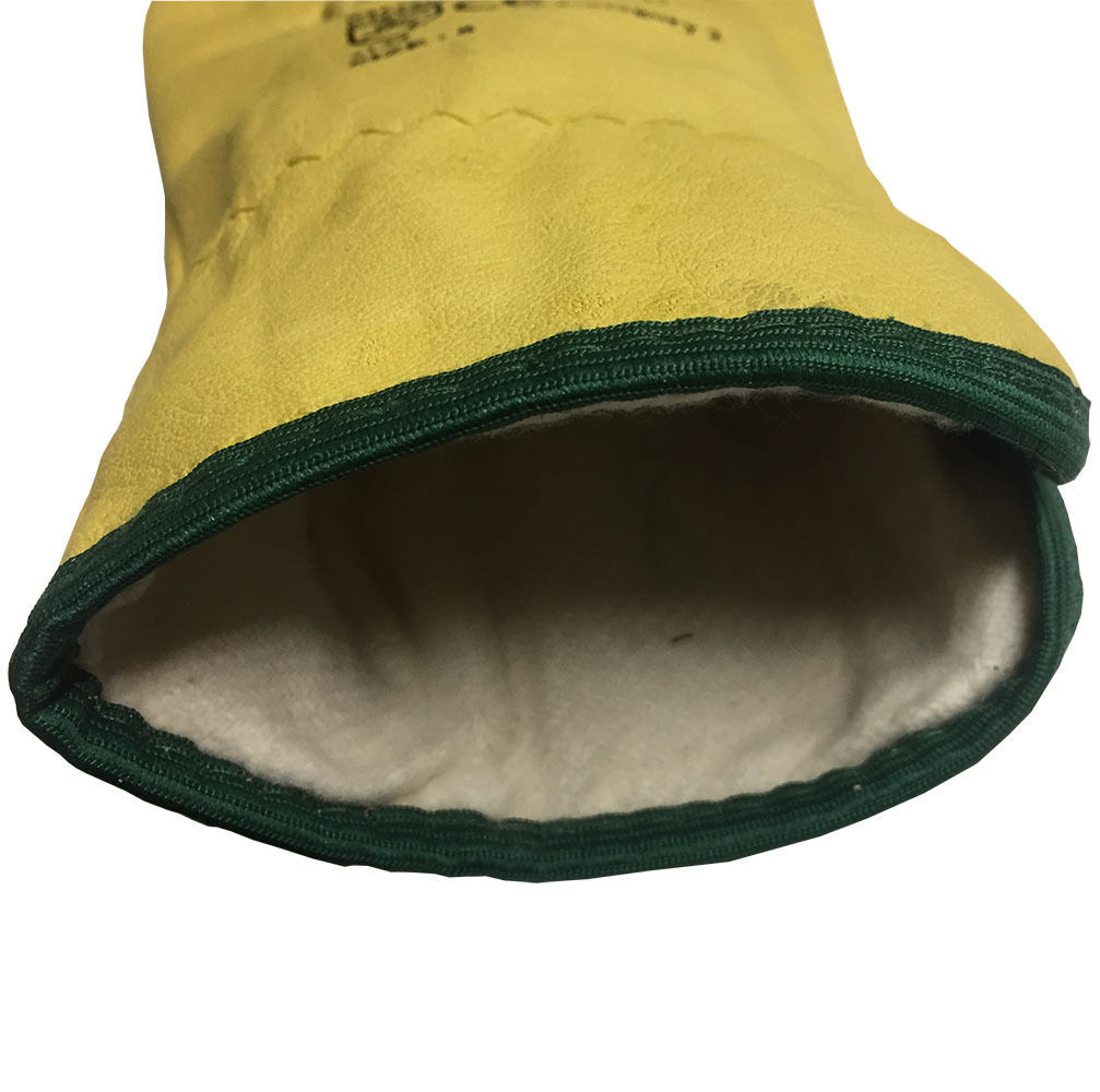 Driver Yellow Work Gloves Fleece Cotton Soft Grain Leather Lorry Drivers Safety - Image 4