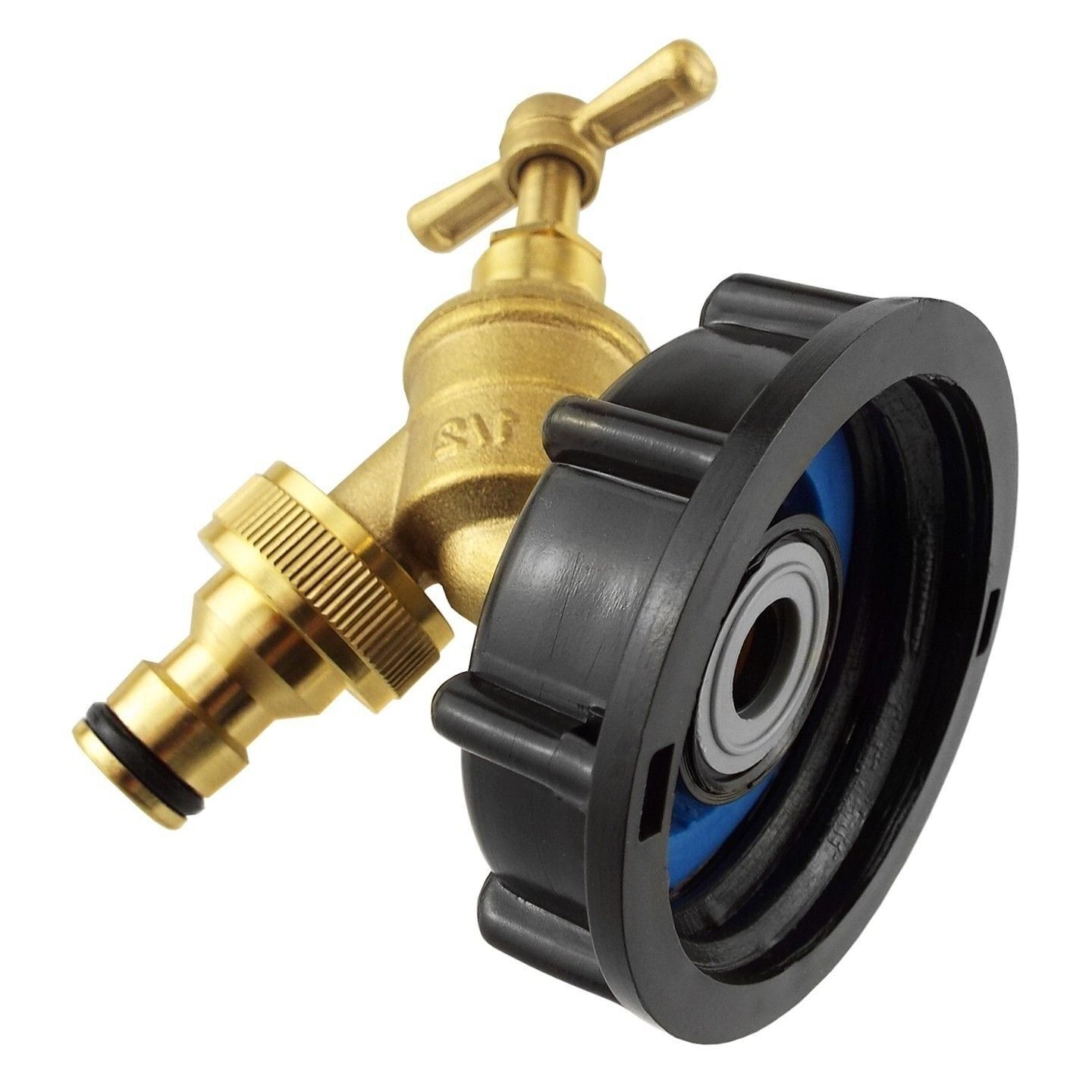 IBC TANK ADAPTER TAP S60X6 60MM COARSE THREAD BRASS GARDEN QUICK HOSEPIPE OUTLET - Image 4