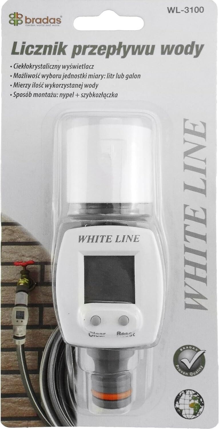 Water Flow Meter Garden Tap Counter Measure with Quick Connect to Hose Outlet - Image 2