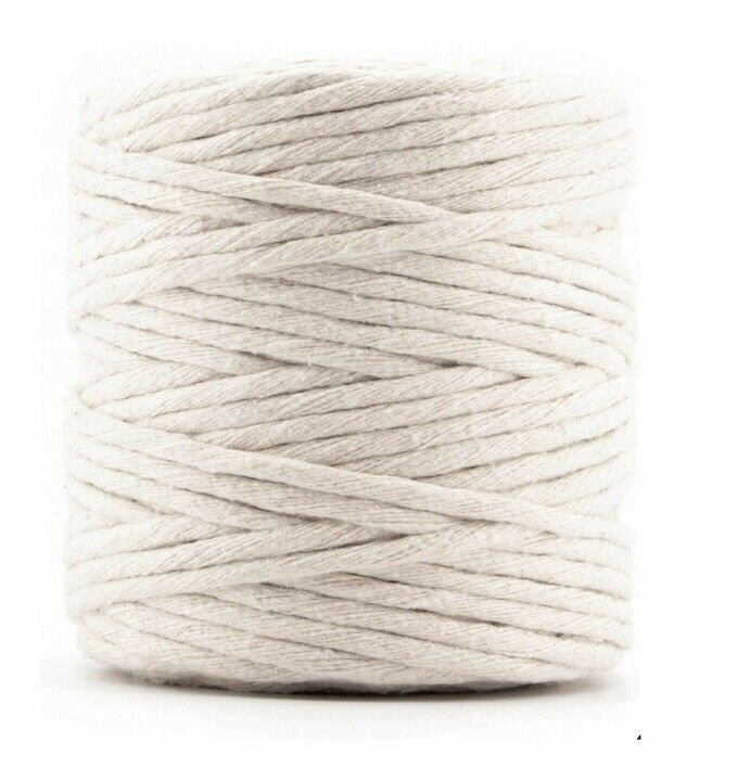 100% Cotton Twisted Cord Craft Macramé Artisan String Natural Beige 2mm - Image 6