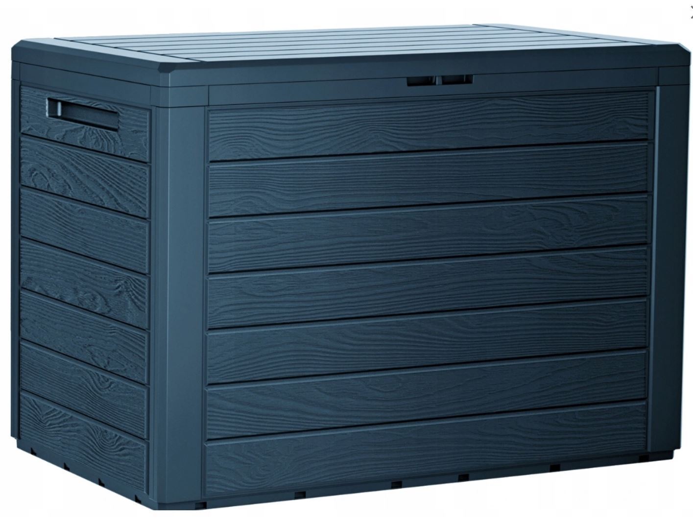 Garden Storage Box Deck Chest 190L Wood Structure Lockable Patio Balcony Grey - Image 6