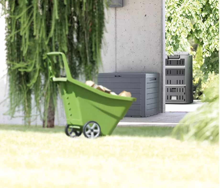 Garden Storage Box Deck Chest 190L Wood Structure Lockable Patio Balcony Grey - Image 9