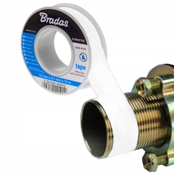 PTFE Teflon Threaded Sealing Tape Adhesive Plumbers Water Tight 10m x 12mm