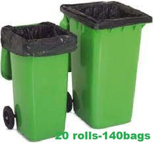 Black Heavy Duty Wheelie Bin Bags Liners Rolls Refuse Sacks UK Made Strong Large - Image 5