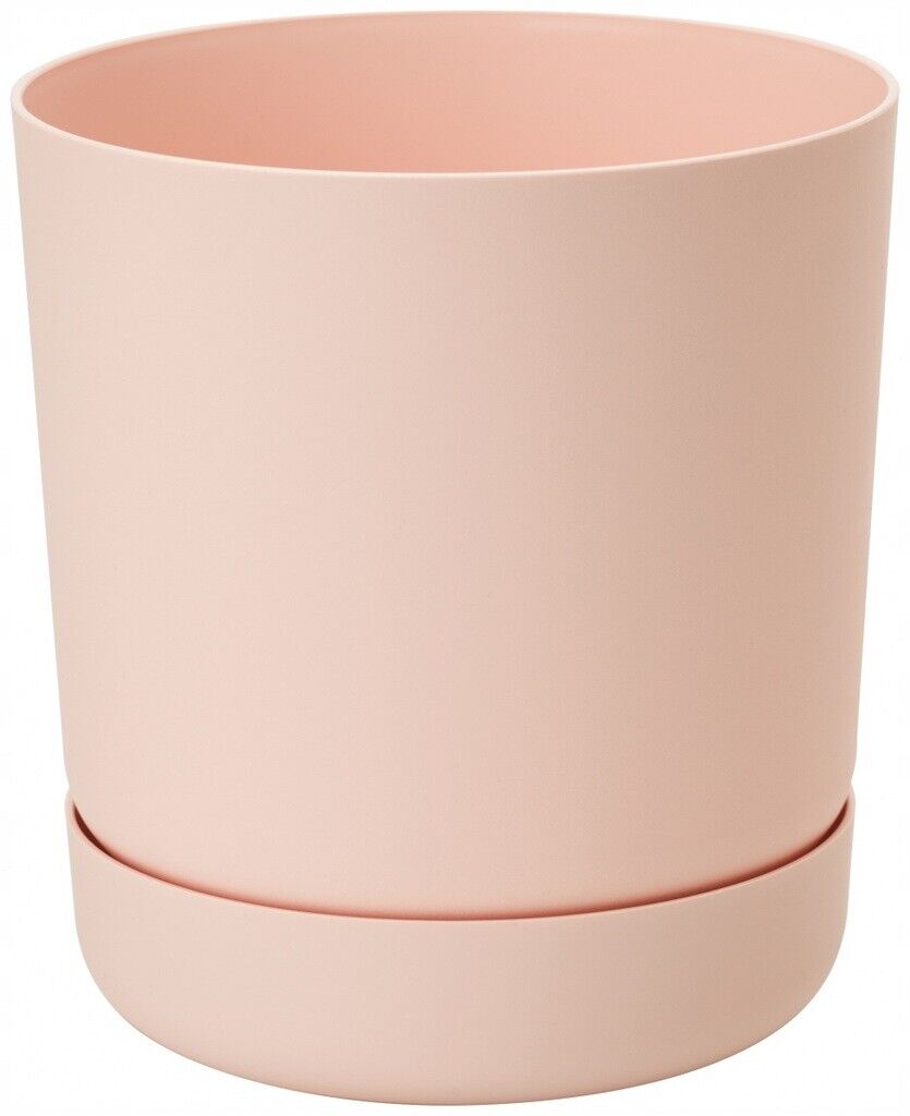 Plant Pot with Saucer Flowerpot Round Plastic Modern Decorative 6 Pastel Colours - Image 10