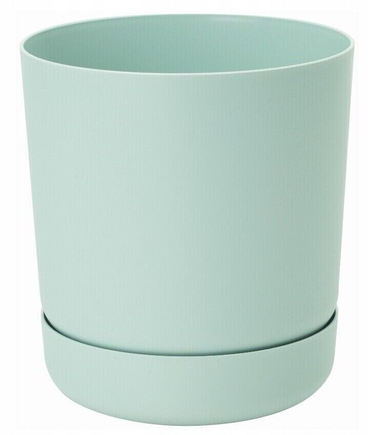 Plant Pot with Saucer Flowerpot Round Plastic Modern Decorative 6 Pastel Colours - Image 12