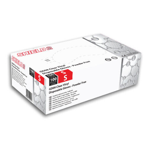 100 DISPOSABLE VINYL CLEAR GLOVES POWDER FREE TATTOO CATERING MEDICAL - Image 2