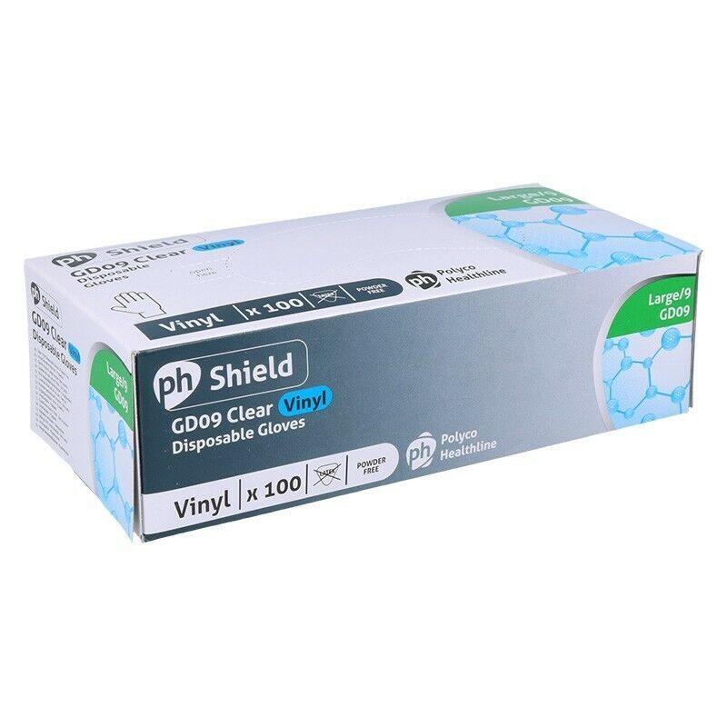 100 DISPOSABLE VINYL CLEAR GLOVES POWDER FREE TATTOO CATERING MEDICAL - Image 4