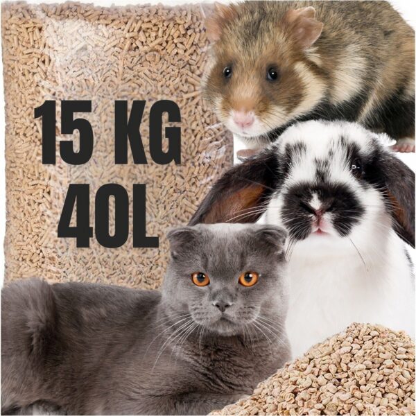 Premium Cat Litter Wood Pellet 5L, 15L, 30L, 60L Non Clumping, Ultra Absorbent