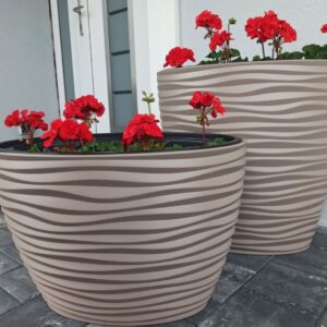 Plant Pot Oval Ellipse Dunes Flower Indoor Garden Patio Planter Large 2 sizes