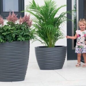 Plant Pot Oval Ellipse Dunes Flower Indoor Garden Patio Planter Large 2 sizes