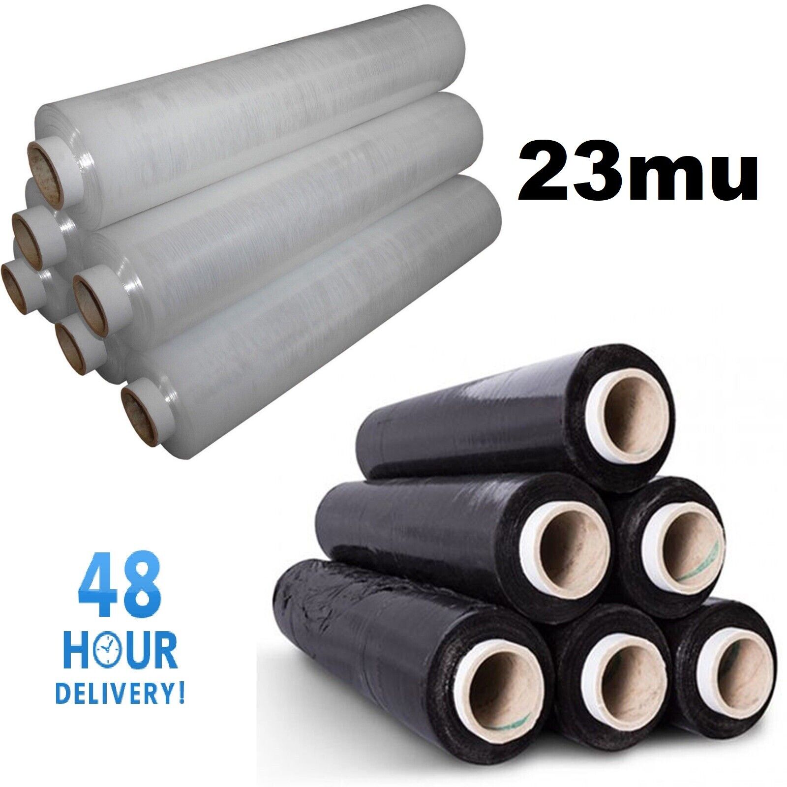 HEAVY DUTY CLEAR PALLET WRAP SHRINK WRAP CAST STRETCH FILM 500MM 23MU