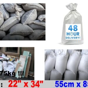 50 x Tough Woven Polypropylene Builder Rubble Sacks Bags. ** ULTRA STRONG **