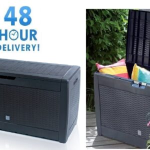 Outdoor Garden Plastic Storage Box Utility Chest Shed Garden Furniture 310L Grey