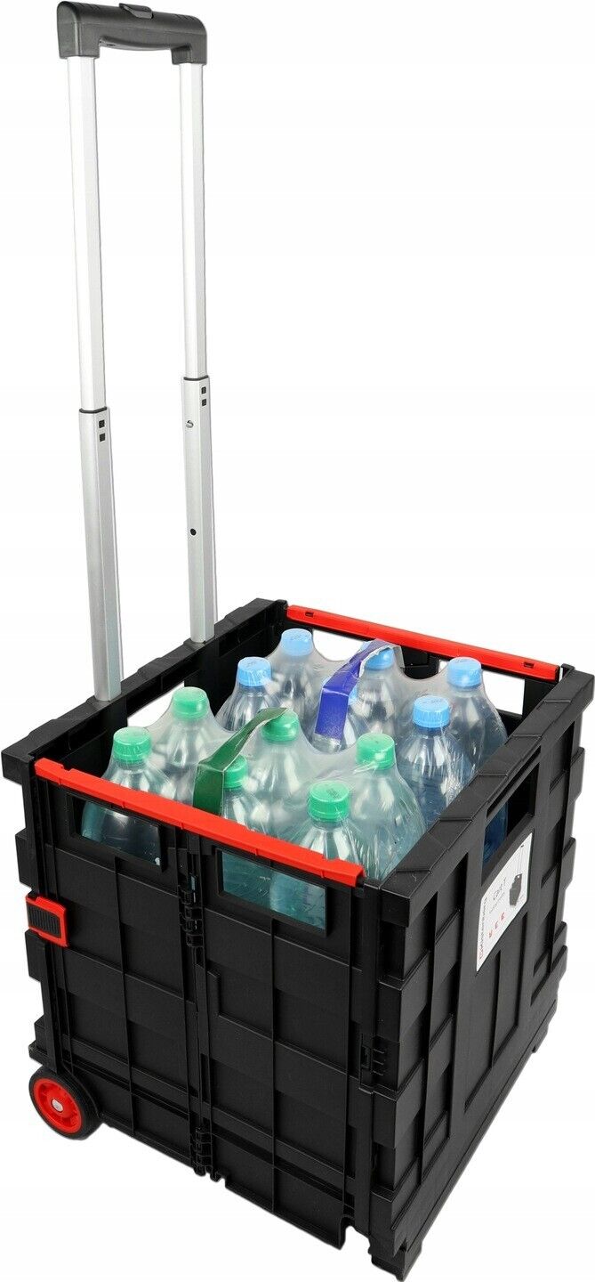 SHOPPING TROLLEY CART FOLDING FOLDABLE ROLLING CAR BOOT STORAGE BOX 30KG - Image 3