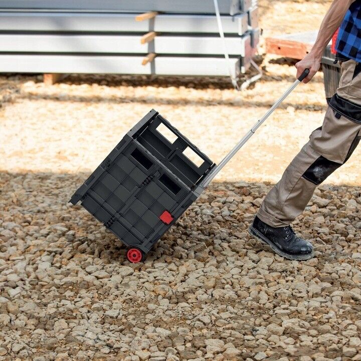 SHOPPING TROLLEY CART FOLDING FOLDABLE ROLLING CAR BOOT STORAGE BOX 30KG - Image 8