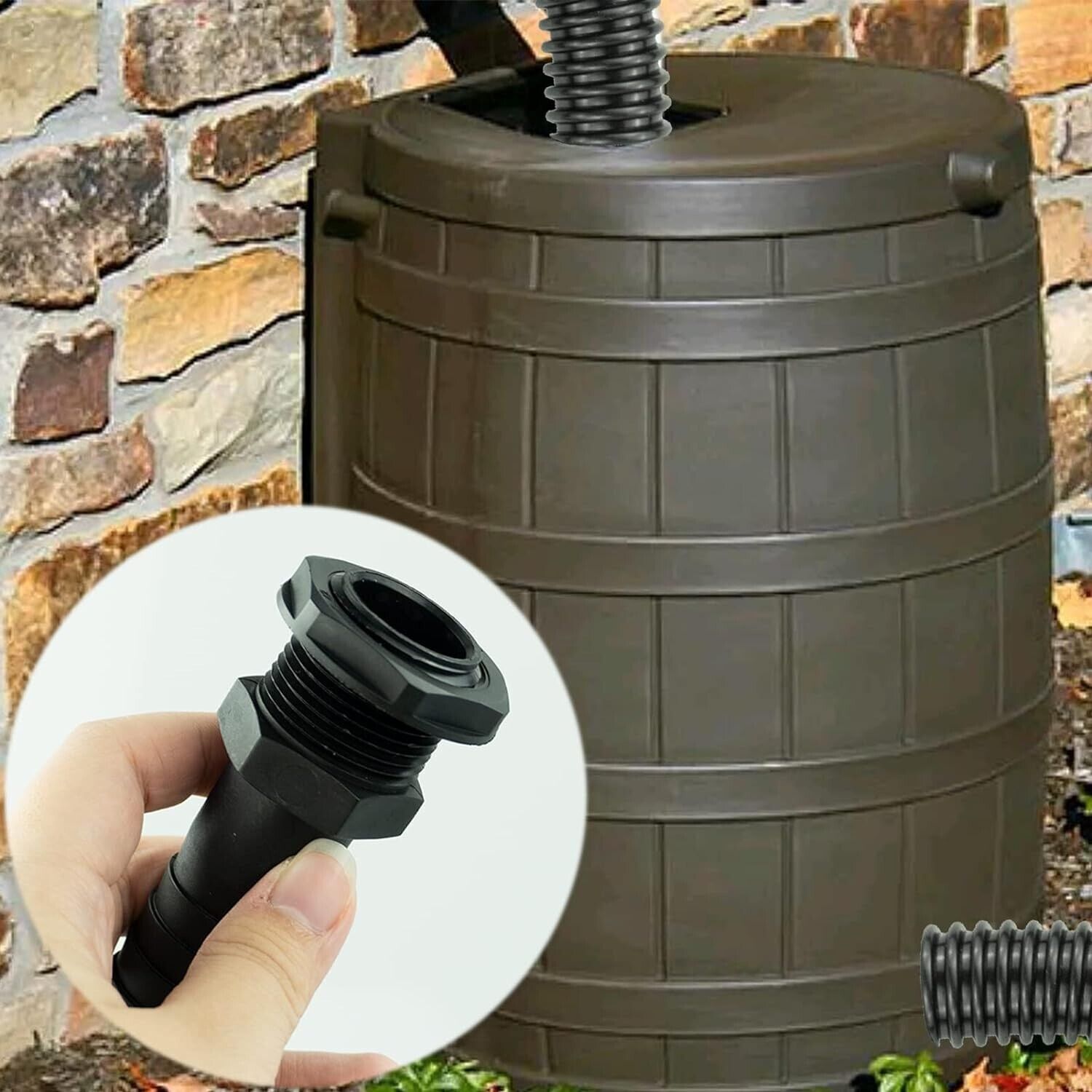 Water Butt Connector Hose Pipe Link Fittings Kit Save & Store Rainwater Garden - Image 5