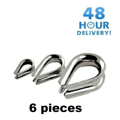 STAINLESS STEEL INOX THIMBLE WIRE CABLE ROPE CLIPS CLAMPS MARINE 3, 4, 5, 6mm - Image 13