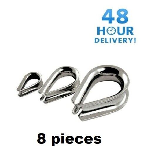 STAINLESS STEEL INOX THIMBLE WIRE CABLE ROPE CLIPS CLAMPS MARINE 3, 4, 5, 6mm - Image 14