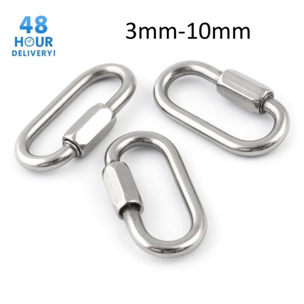 Quick Repair Link Heavy Duty Chain Extend Screw Lock Fastener Carabine Rope Hook