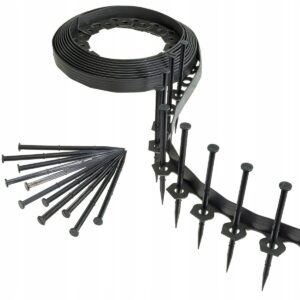 10 - 50 Metre FLEXIBLE GARDEN BORDER GRASS LAWN PATH EDGING WITH PLASTIC PEGS