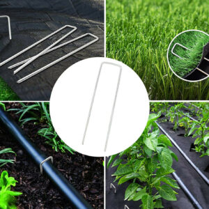 METAL GROUND GARDEN WEED BARRIER MEMBRANE PINS FABRIC HOOKS PEGS STAPLES U PINS