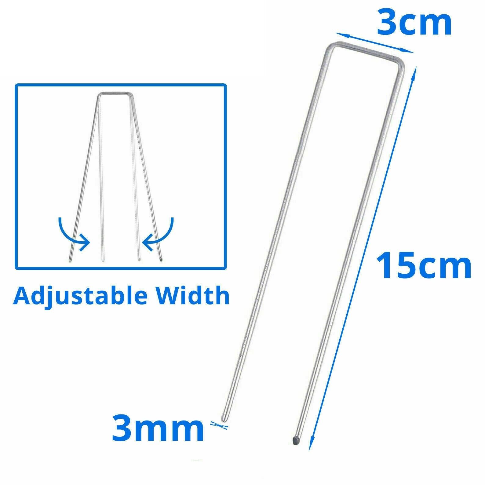 METAL GROUND GARDEN WEED BARRIER MEMBRANE PINS FABRIC HOOKS PEGS STAPLES U PINS - Image 2