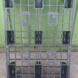 Plastic pallet black used stackable 120cm x 80cm