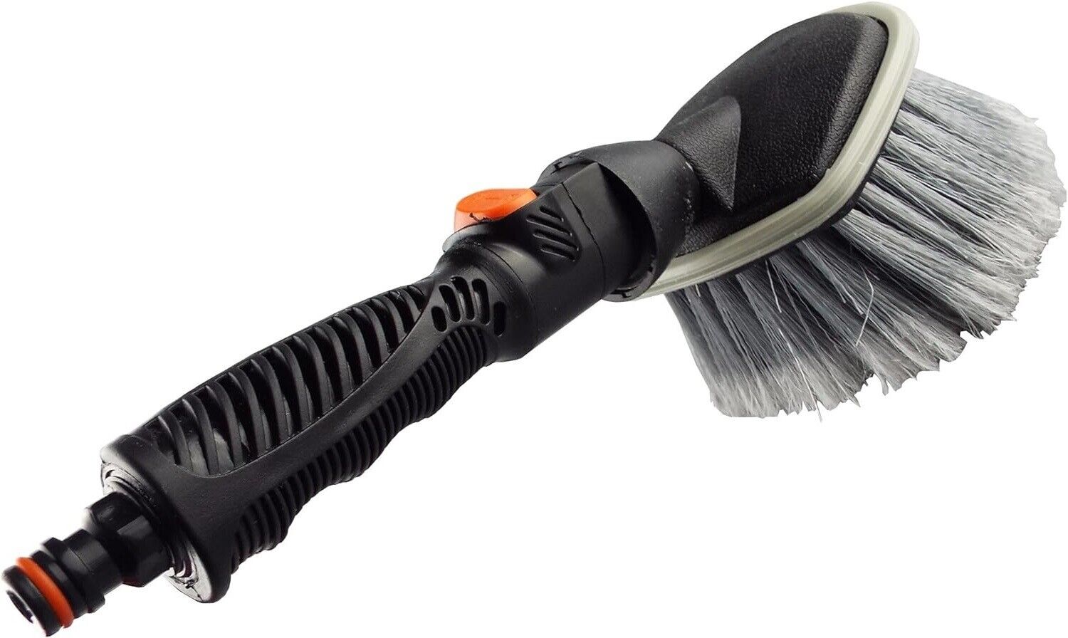 Car Wheel Brush with Hose Connection and On/Off Valve - Super Soft, Round Head