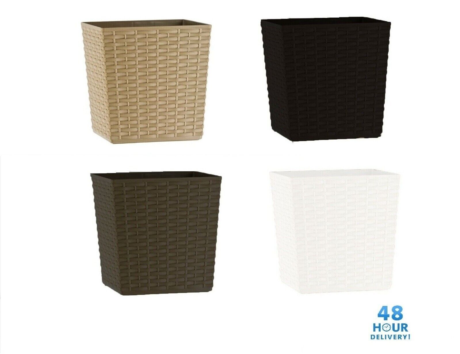 Plant Pot Rattan Square Flower Modern Decorative Large Small