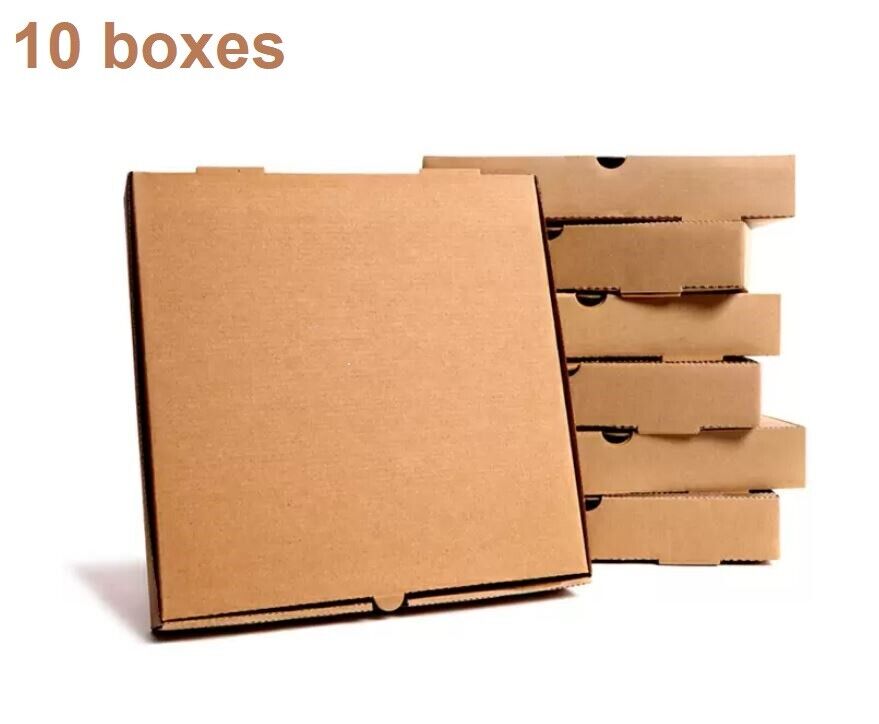 Pizza Boxes, Takeaway Pizza Cake Strong Quality Postal Boxes Brown 7" - 16" inch - Image 2