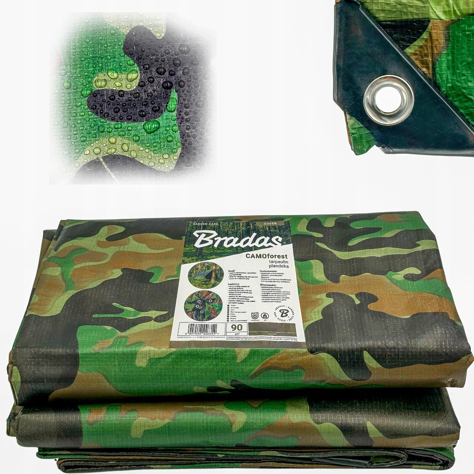 Camo Camouflage Tarpaulin Heavy Duty Waterproof Cover Tarp Sheet FREE 4 BUNGEE - Image 2