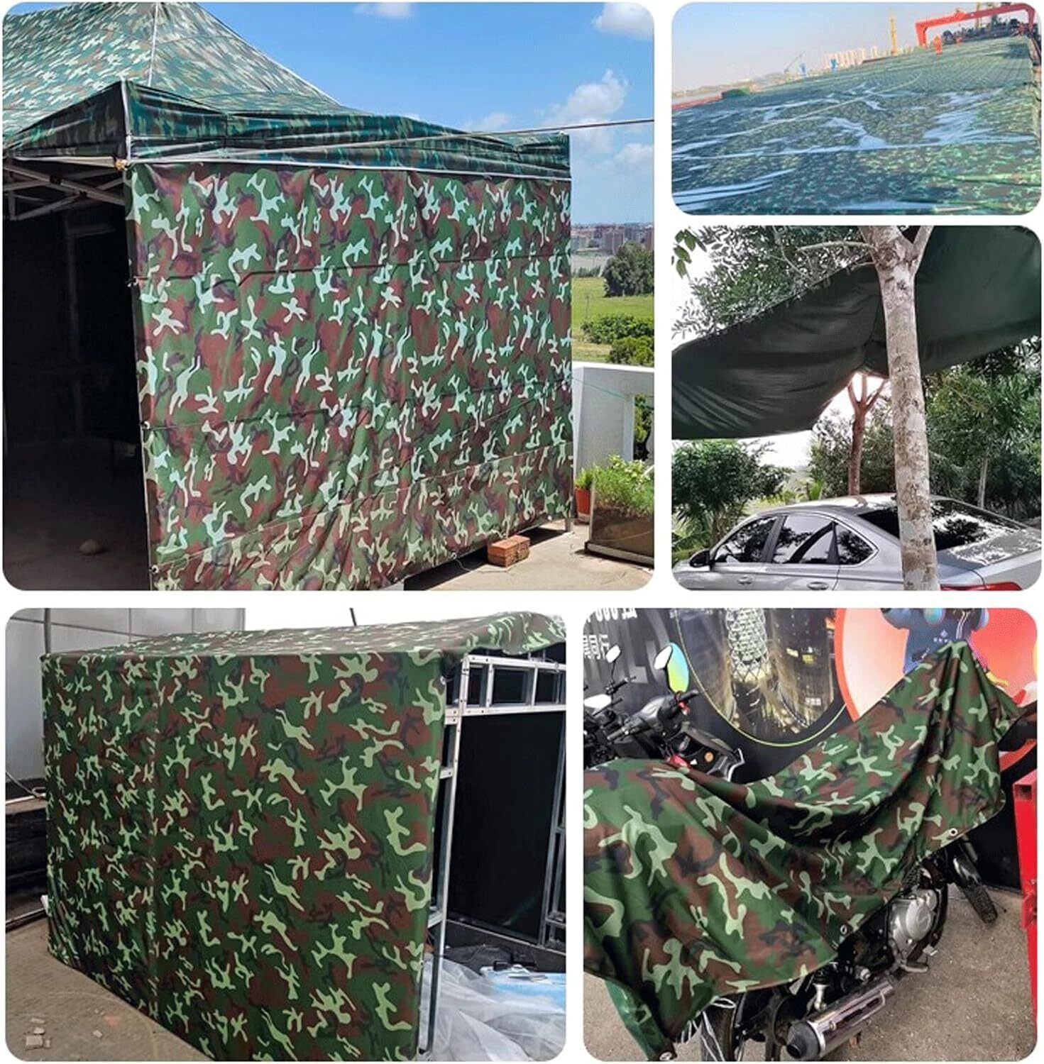 Camo Camouflage Tarpaulin Heavy Duty Waterproof Cover Tarp Sheet FREE 4 BUNGEE - Image 5