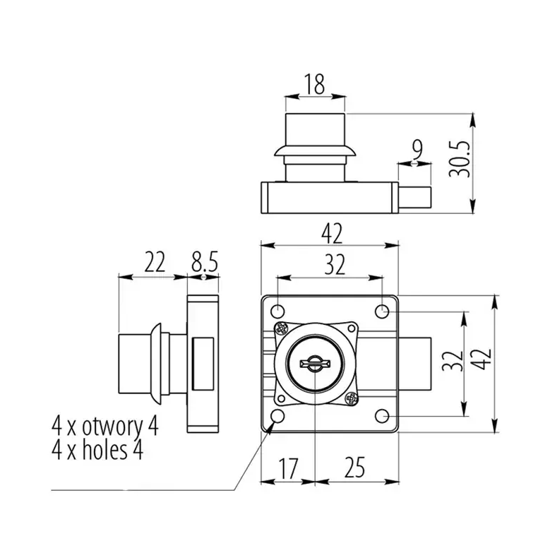 2x Lock Locker Furniture Lock Post Mail Box Lock Cabinet Drawer 2 Keys 16/19mm - Image 2