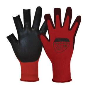 WORK GLOVES 3 DIGIT NITRILE RED PU COATED BUILDERS MECHANIC WAREHOUSE GRIP L XL