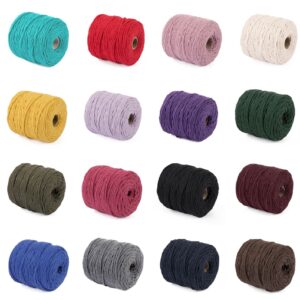 29 Colours BRAIDED 3mm Macrame Cotton Cord String Rope Craft Jewellery Rustic