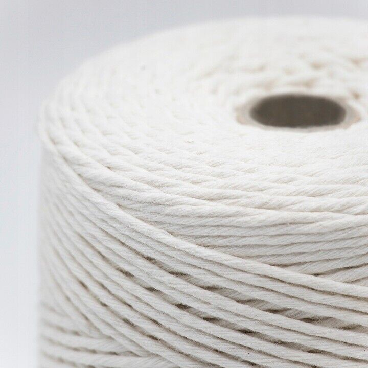 100% Cotton Twisted Cord Craft Macramé Artisan String Natural Beige 2mm - Image 3