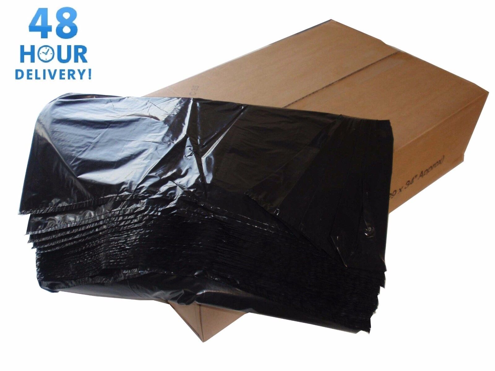 BLACK BIN BAGS LINERS HEAVY DUTY REFUSE CHSA SACKS RUBBISH BAG 200G GWH2 90L