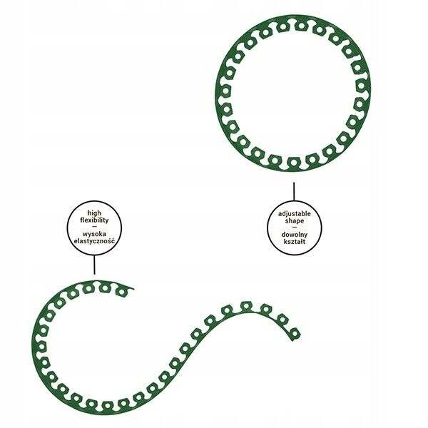 10 - 50 Metre FLEXIBLE GARDEN BORDER GRASS LAWN PATH EDGING GREEN PLASTIC PEGS - Image 2