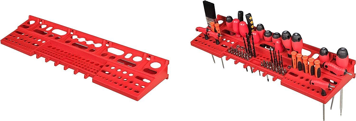 WALL MOUNTED TOOL PEG BOARD 1152mm x 780mm 36 Elements GARAGE STORAGE BINS WORKSHOP RACK SHED ORGANISER - Image 5