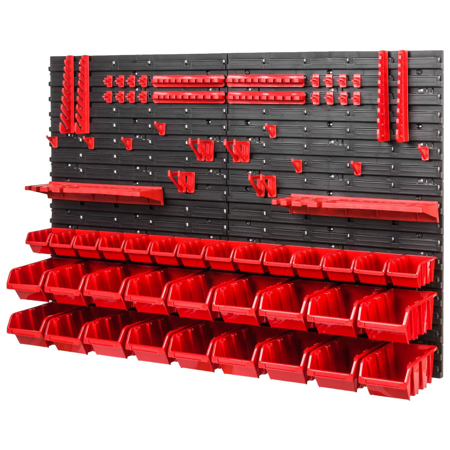 WALL MOUNTED TOOL PEG BOARD 1152mm x 780mm 54 ELEMENTS GARAGE STORAGE BINS WORKSHOP RACK SHED ORGANISER