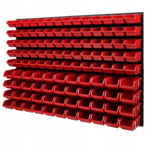 WALL MOUNTED TOOL PEG BOARD 1152mm x 780mm 114 ELEMENTS GARAGE STORAGE BINS WORKSHOP RACK SHED ORGANISER