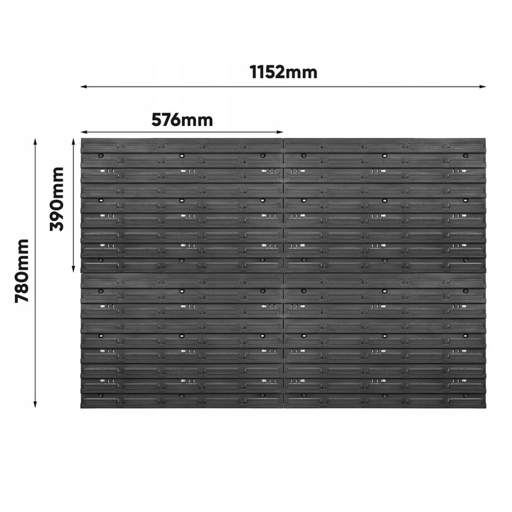 WALL MOUNTED TOOL PEG BOARD 1152mm x 780mm 114 ELEMENTS GARAGE STORAGE BINS WORKSHOP RACK SHED ORGANISER - Image 3