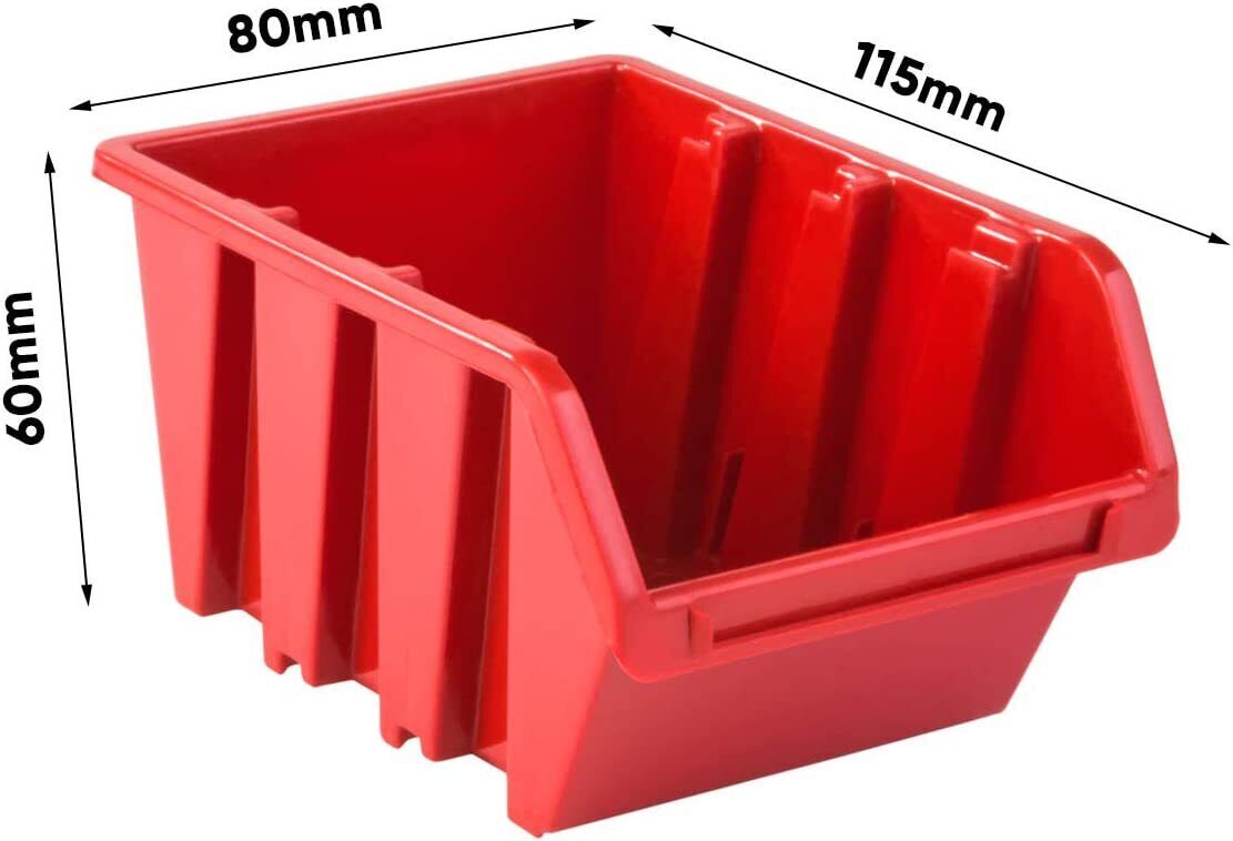 WALL MOUNTED TOOL PEG BOARD 1152mm x 780mm 62 ELEMENTS GARAGE STORAGE BINS WORKSHOP RACK SHED ORGANISER - Image 3