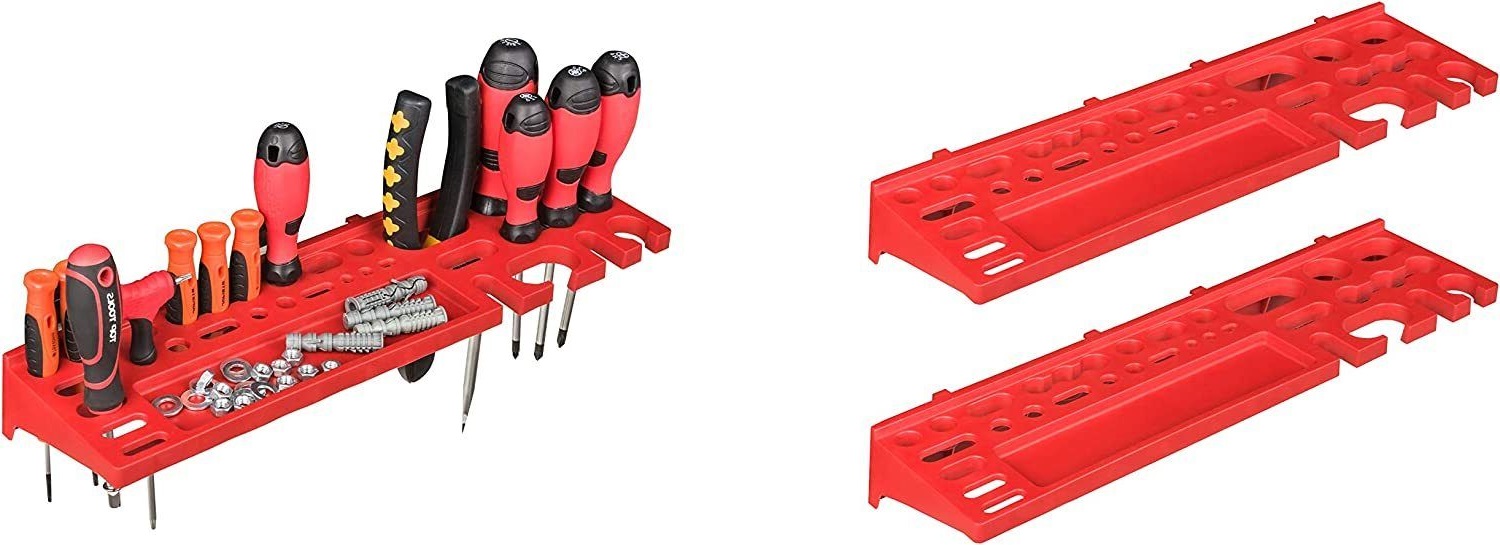 WALL MOUNTED TOOL PEG BOARD 1152mm x 780mm 62 ELEMENTS GARAGE STORAGE BINS WORKSHOP RACK SHED ORGANISER - Image 4