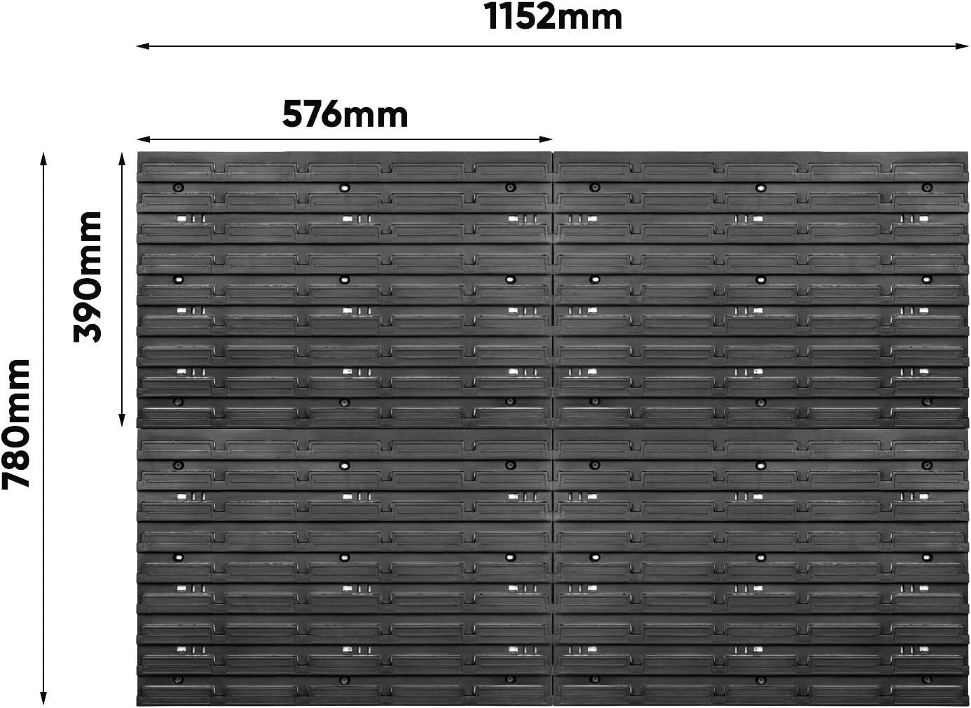 WALL MOUNTED TOOL PEG BOARD 1152mm x 780mm 62 ELEMENTS GARAGE STORAGE BINS WORKSHOP RACK SHED ORGANISER - Image 5