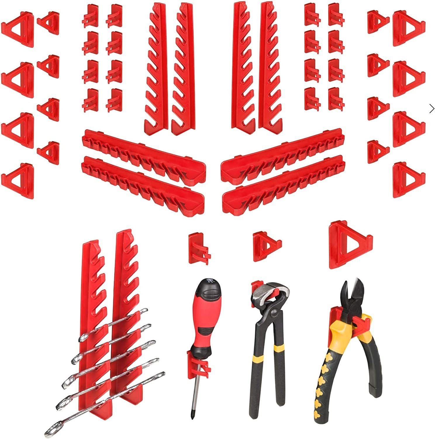 WALL MOUNTED TOOL PEG BOARD 1152mm x 780mm 62 ELEMENTS GARAGE STORAGE BINS WORKSHOP RACK SHED ORGANISER - Image 6