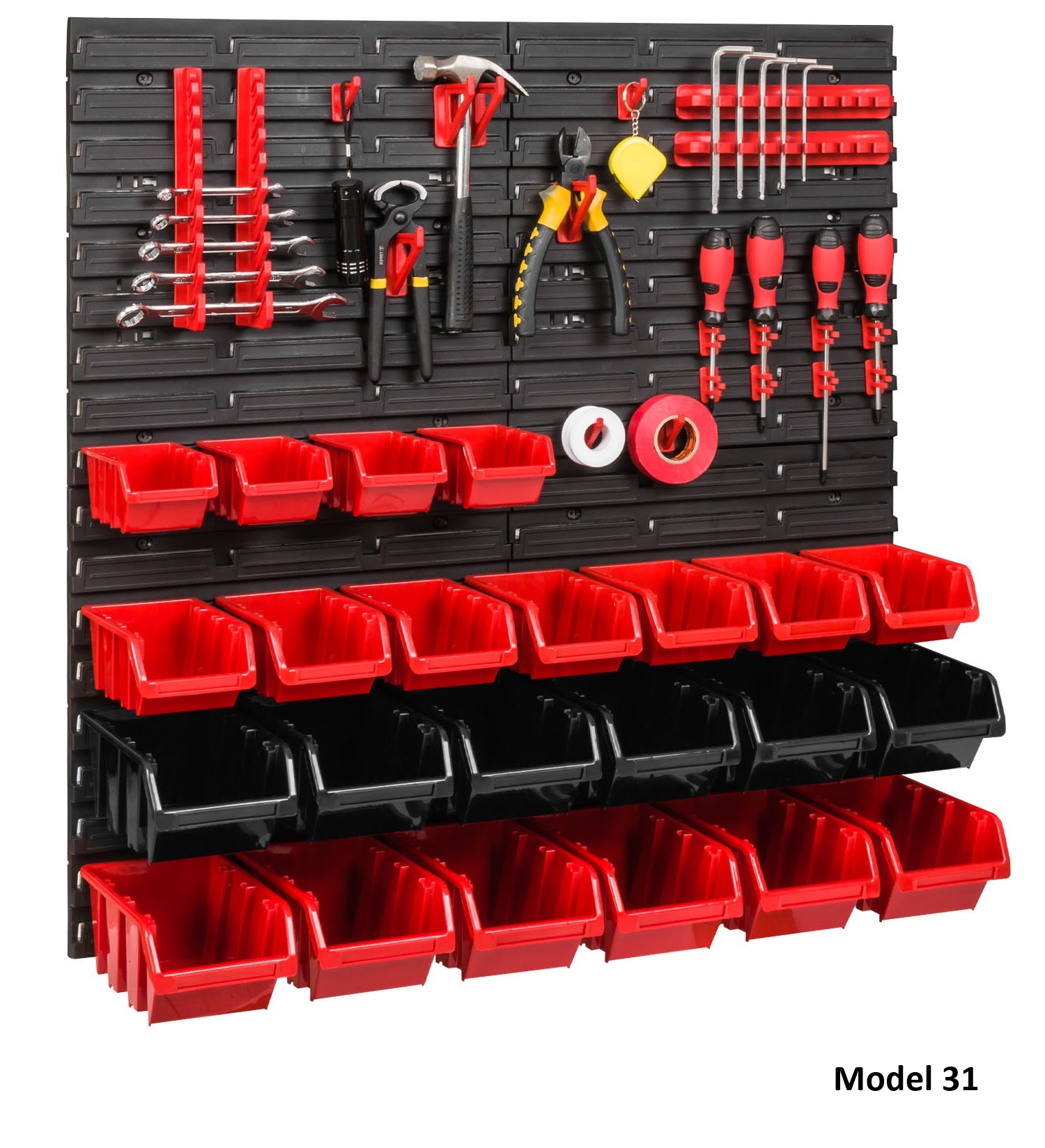 WALL MOUNTED TOOL PEG BOARD 772mm x 780mm 44 ELEMENTS GARAGE STORAGE BINS WORKSHOP RACK SHED ORGANISER - Image 4