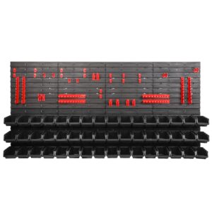 WALL MOUNTED TOOL PEG BOARD 1544mm x 780mm 88 ELEMENTS GARAGE STORAGE BINS WORKSHOP RACK SHED ORGANISER