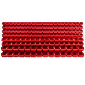 WALL MOUNTED TOOL PEG BOARD 1724mm x 780mm 152 ELEMENTS GARAGE STORAGE BINS WORKSHOP RACK SHED ORGANISER